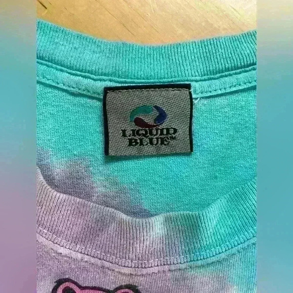 Grateful Dead Liquid Blue Tie Dye Dancing Bear Spiral 〰️ Vintage 1995 T-Shirt - Picture 3 of 7
